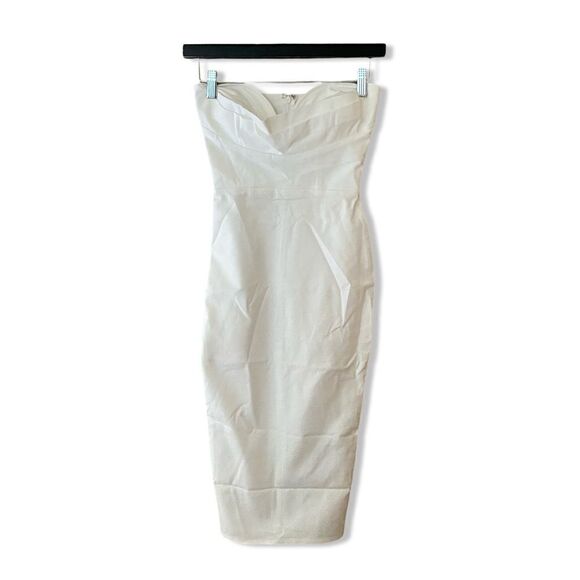 More To Come Sophia Midi Dress White strapless sheath stretch Revolve - Picture 5 of 12